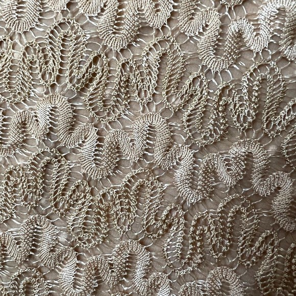 Shine On You Gold Sheer Tank Top Lace Front Mesh Back M See Through - Picture 6 of 8